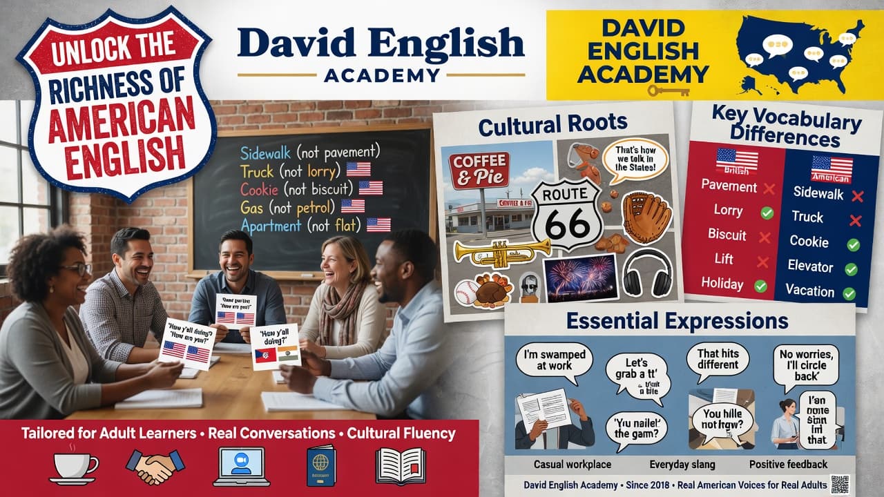 Unlock the richness of American English! Explore its cultural roots, key vocabulary differences, and essential expressions to enhance your language skills.