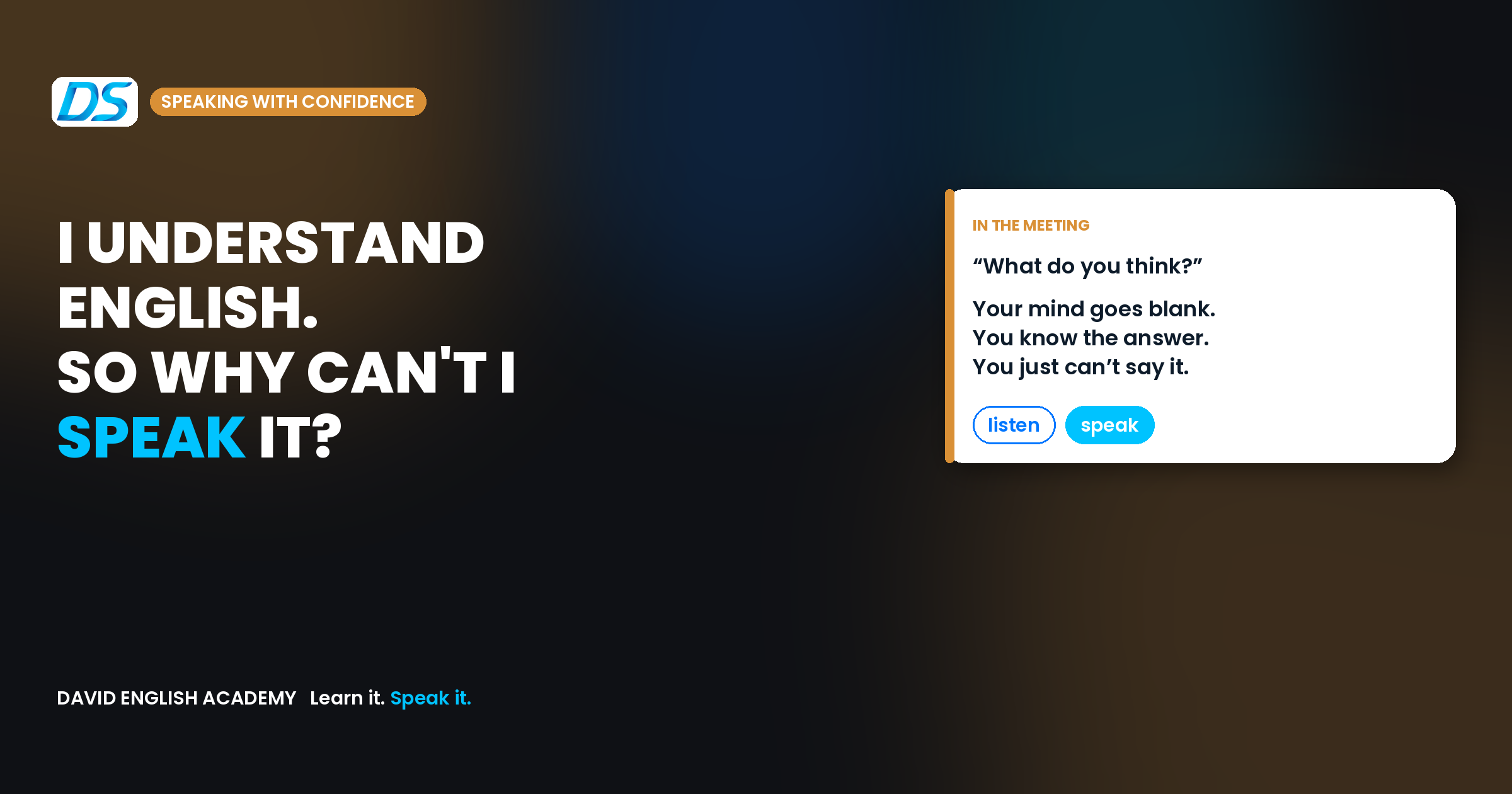 I Understand English but Can't Speak It. Why, and How to Fix It