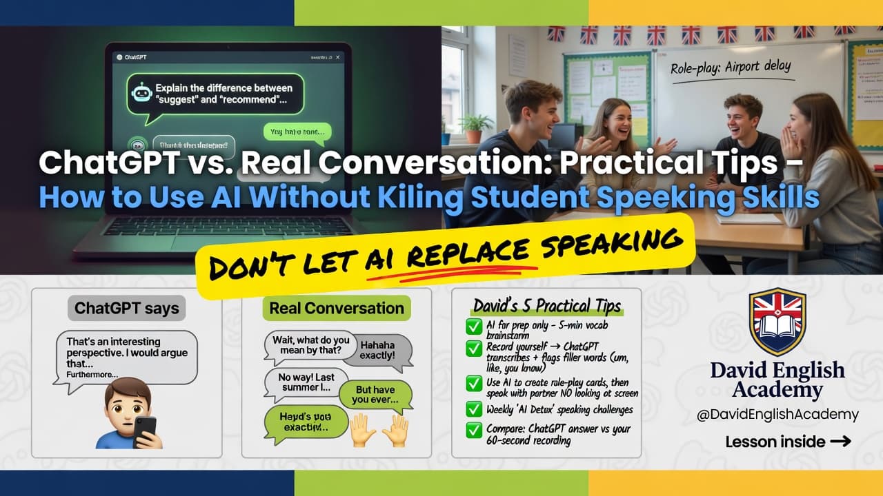 ChatGPT vs. Real Conversation: How to Use AI Without Killing Student Speaking Skills