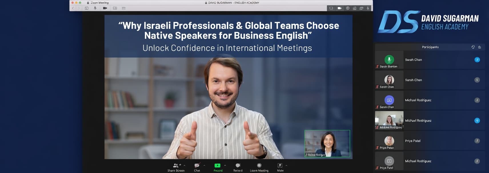 Why Israeli Professionals & Global Teams Choose Native Speakers for Business English: Unlock Confidence in International Meetings